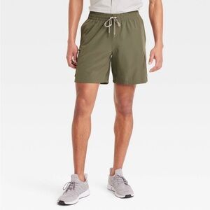 Men’s 7” Cargo Shorts- Olive Green- Moisture Wicking, Quick Dry- Size XXL